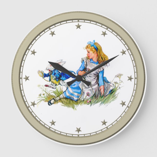 Alice in Wonderland and the White Rabbit Clock (Front)