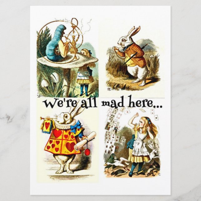 Alice In Wonderland Art|gift for rabbit lover Menu (Front)