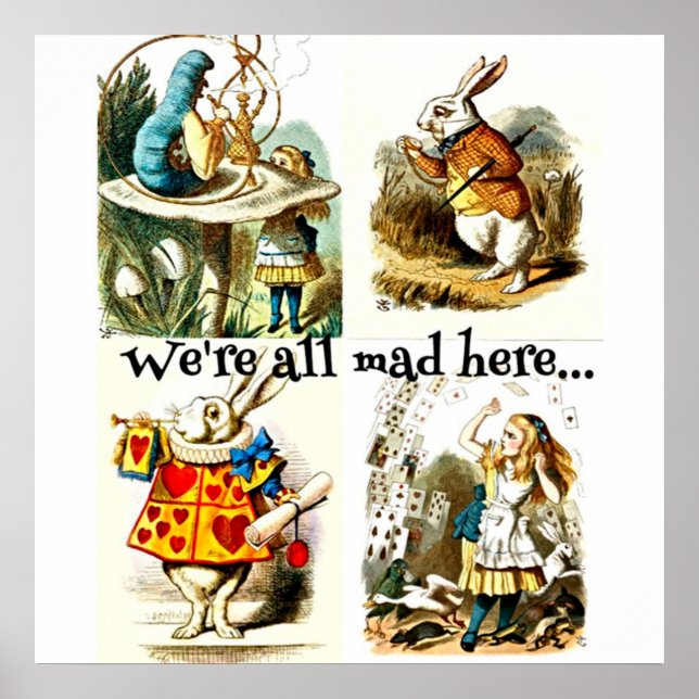 Alice In Wonderland Art|gift for rabbit lover Poster (Front)