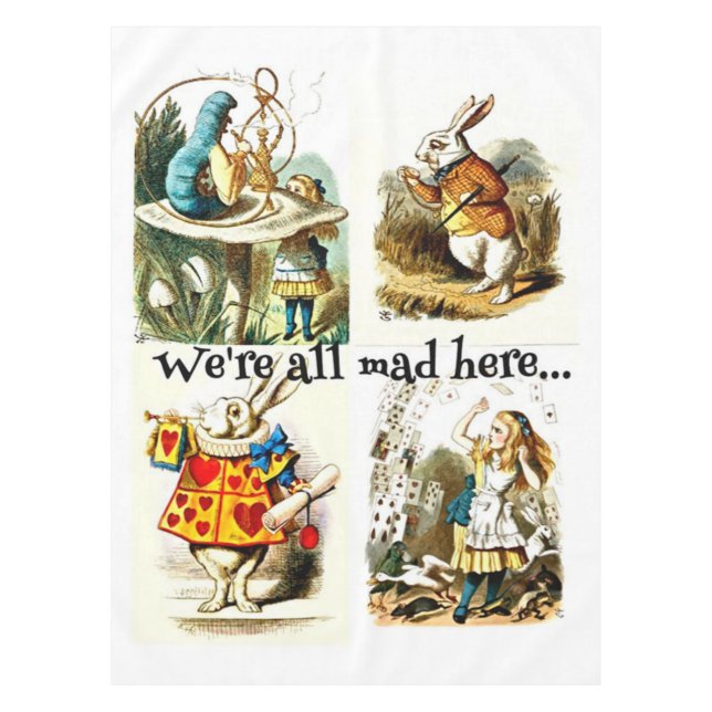 Alice In Wonderland Art|gift for rabbit lover Tablecloth (Front)