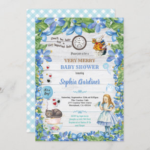 Alice in Wonderland baby BOY shower invitation