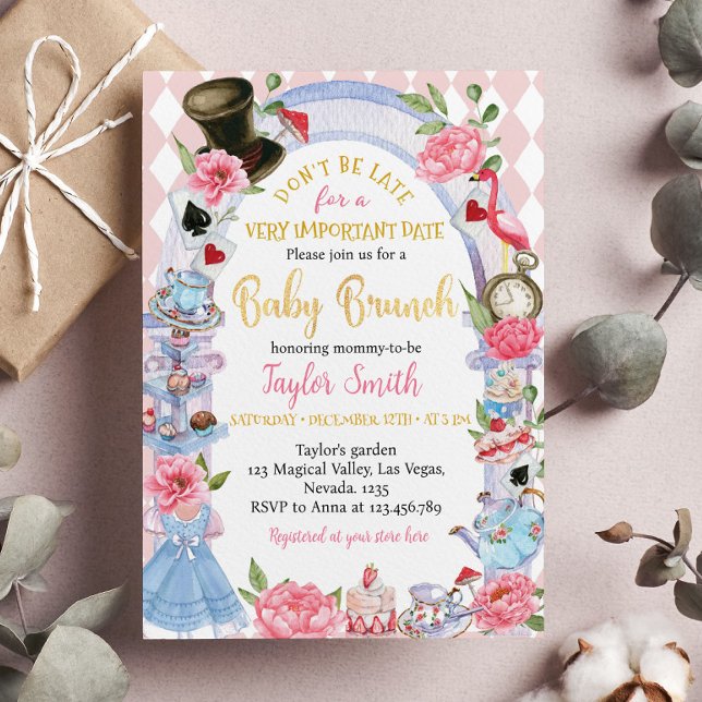 Alice in Wonderland Baby Brunch Invitation (Creator Uploaded)