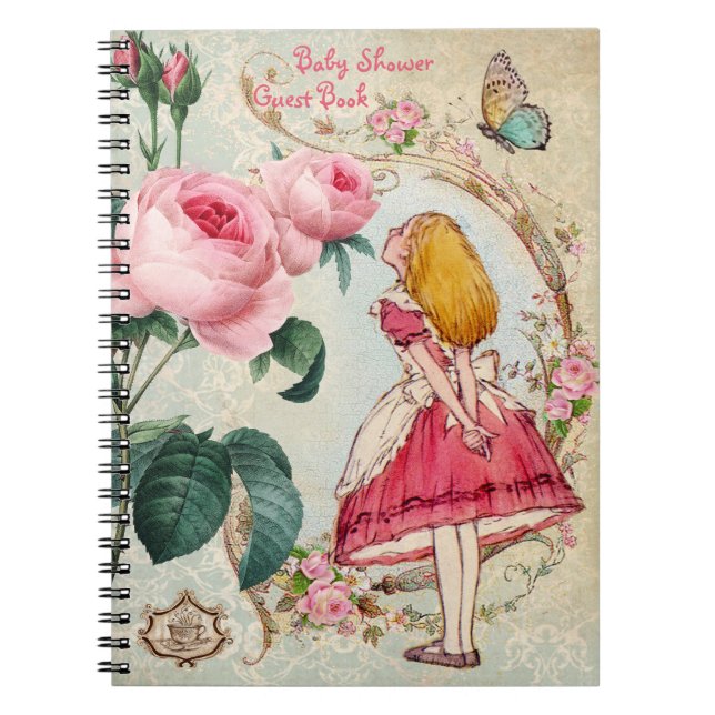Alice in Wonderland Baby Shower Guest Book (Front)