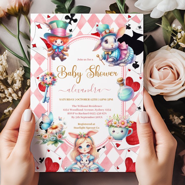 Alice in Wonderland  Baby Shower Invitation (Creator Uploaded)