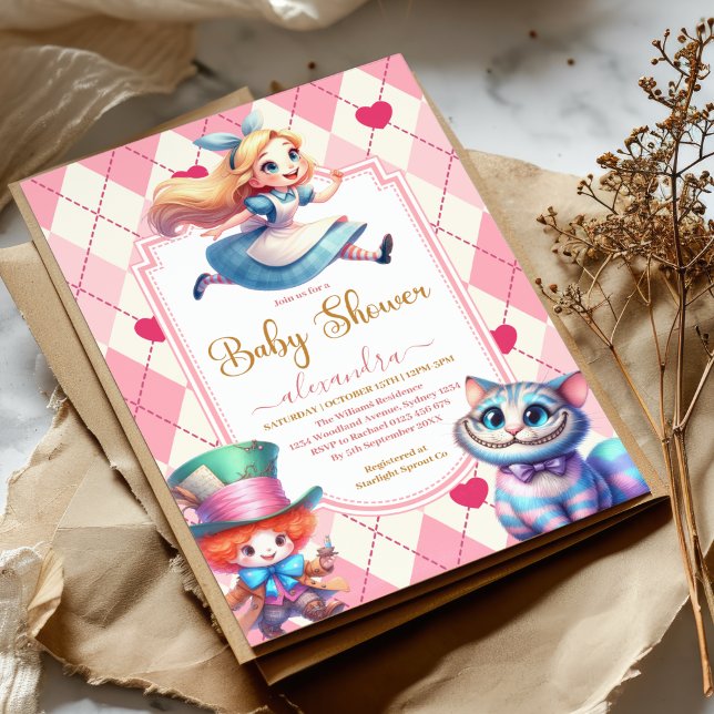 Alice in Wonderland  Baby Shower Invitation (Creator Uploaded)