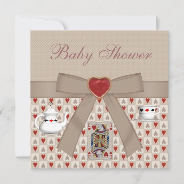 Alice in Wonderland Baby Shower Tea Party Invites (Front)