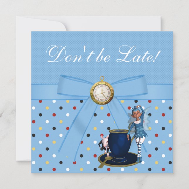 Alice in Wonderland Baby Shower Tea Party Invites (Front)