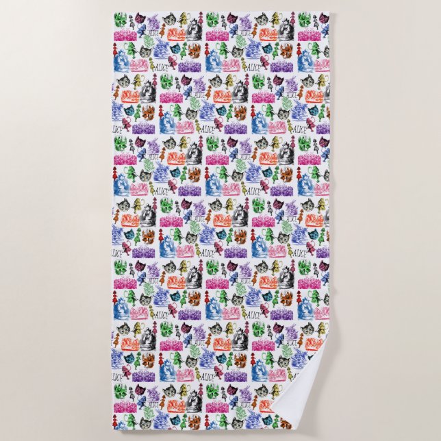 Alice in Wonderland Beach Towel (Front)