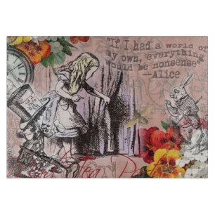 Alice in Wonderland Behind the Curtain Cutting Board