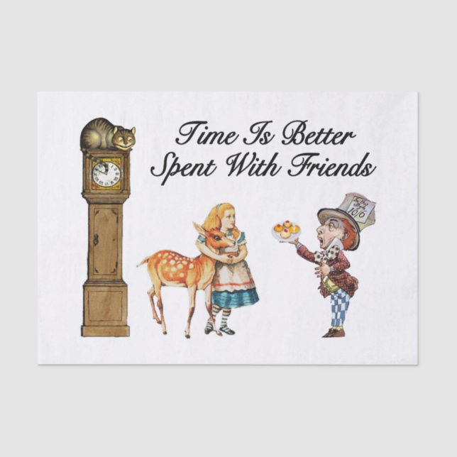 Alice In Wonderland Better With Friends Tissue Paper (Front)