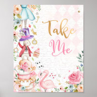 Alice In Wonderland Birthday Decor Take Me Sign