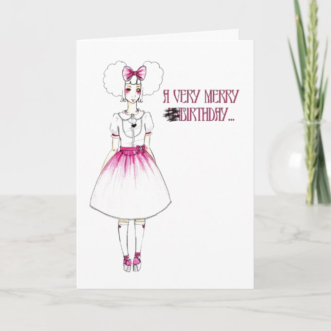 Alice in Wonderland Birthday Girl Cute Card (Front)