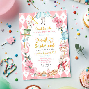 Alice in Wonderland Birthday Invitation