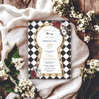 Alice in wonderland birthday invitation