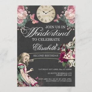 Alice in Wonderland Birthday Invitation