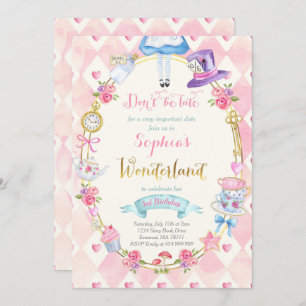 Alice In Wonderland Birthday Invitation Tea Party