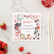 Alice in Wonderland Birthday   Napkins