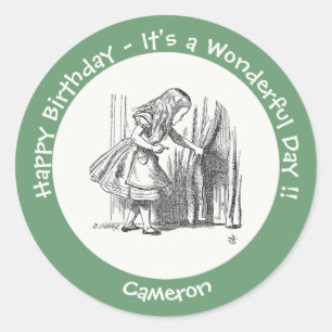 Alice in Wonderland Birthday or Other Party Event Classic Round Sticker