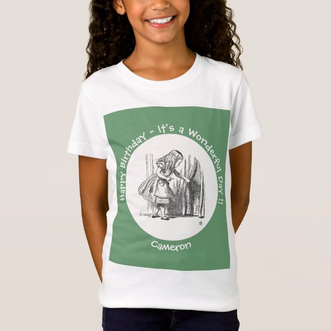 Alice in Wonderland Birthday or Other Party Event T-Shirt (Front)