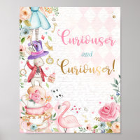 Alice In Wonderland Birthday Party Decoration Sign