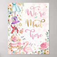 Alice In Wonderland Birthday Party Decoration Sign