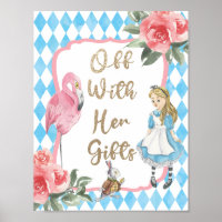 Alice in Wonderland Birthday Party Gift Sign Decor