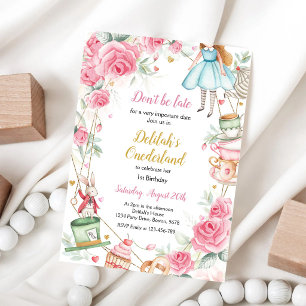 Alice In Wonderland Birthday Party Invitation