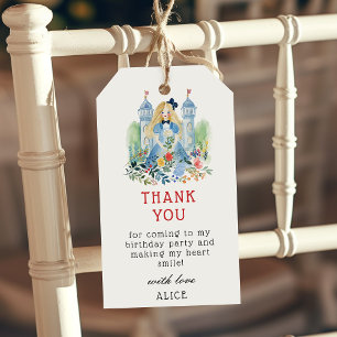 Alice in Wonderland Birthday Party Thank You Favou Gift Tags