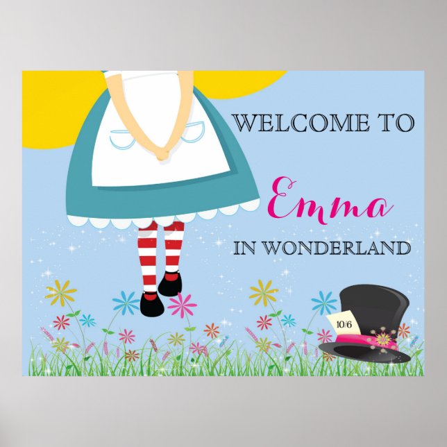 Alice in Wonderland Birthday Poster (Front)