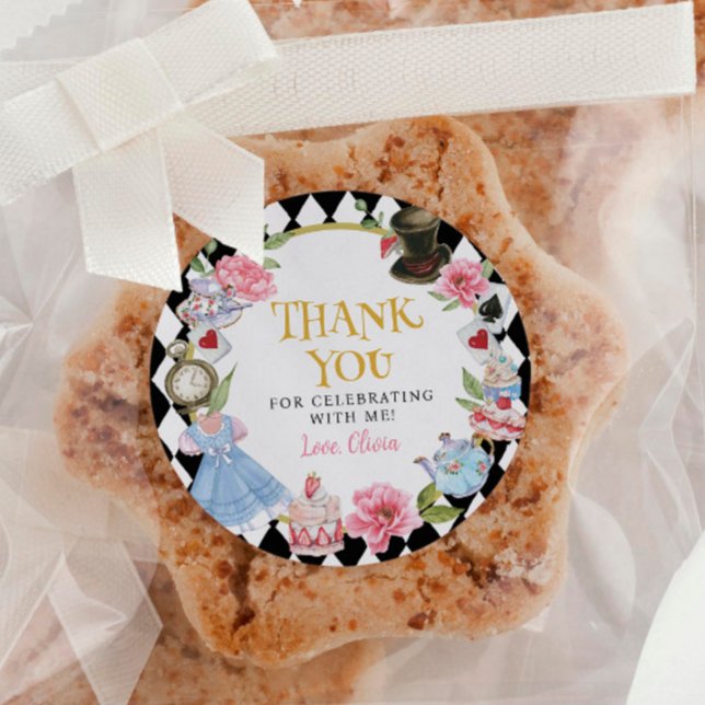 Alice in Wonderland Birthday Sticker Labels (Creator Uploaded)
