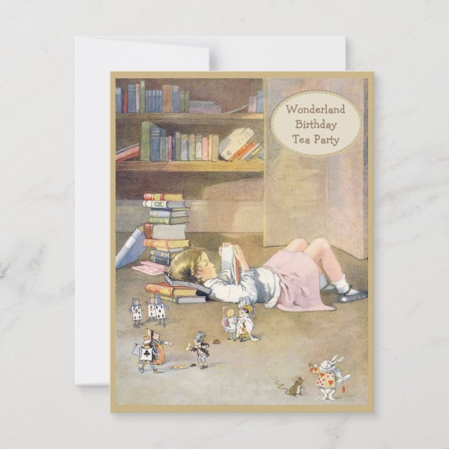 Alice in Wonderland Birthday Tea Party Invitation (Front)