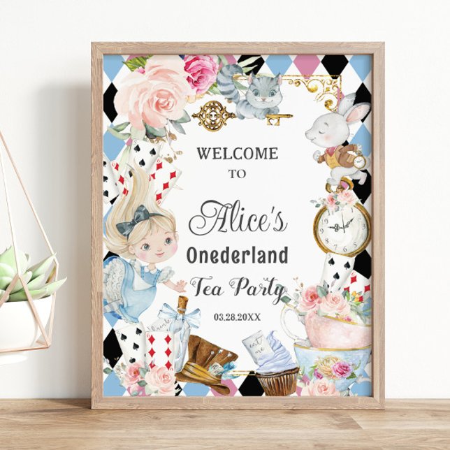 Alice in Wonderland Birthday Tea Party Welcome Poster (Creator Uploaded)