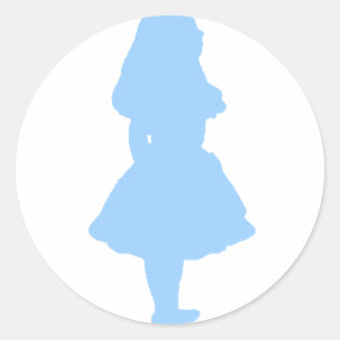 Alice In Wonderland Blue Classic Round Sticker