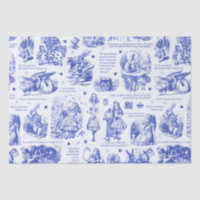 Alice in Wonderland Blue Toile Quotes
