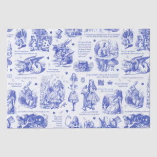 Alice in Wonderland Blue Toile Quotes Tissue Paper