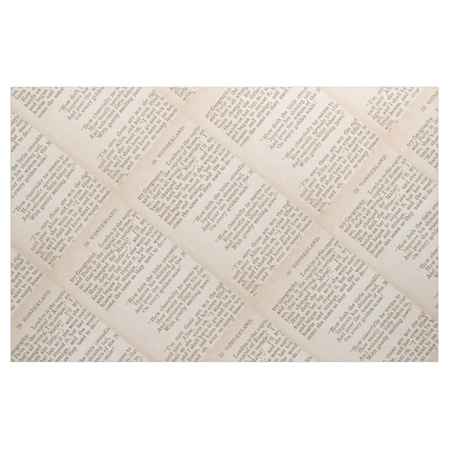 Alice in Wonderland Book Page Fabric (Yard)