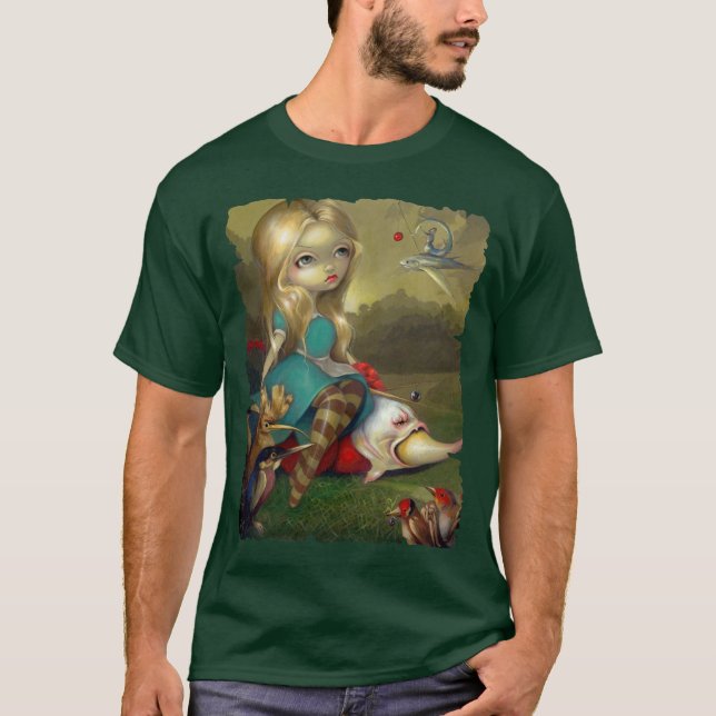 Alice in Wonderland Bosch Birds SHIRT lowbrow goth (Front)