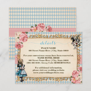 Alice in Wonderland  Bridal Shower Extra Details Enclosure Card