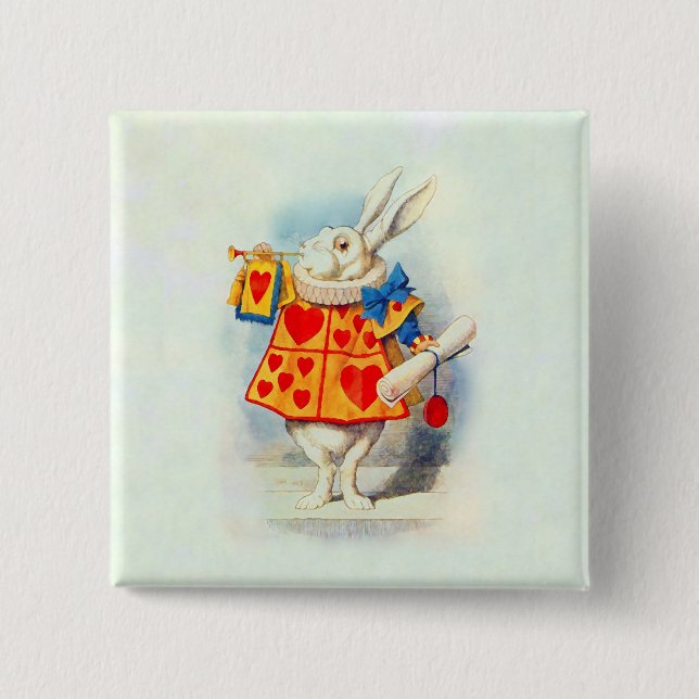 Alice in Wonderland ~ Button Rabbit Red Hearts (Front)