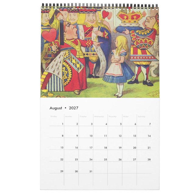 Alice in Wonderland Calendar (Aug 2027)
