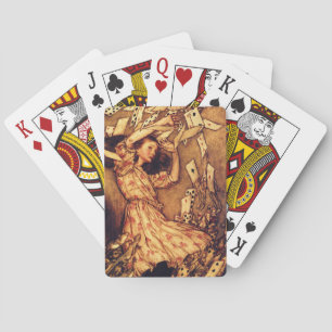 Alice in Wonderland Cards Falling Playing Cards