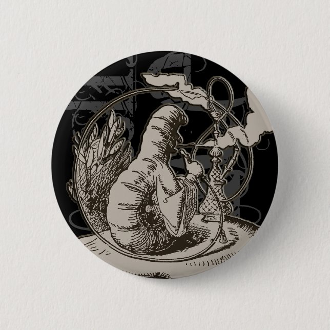 Alice In Wonderland Caterpillar Grunge (Single) 6 Cm Round Badge (Front)
