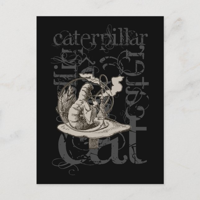 Alice In Wonderland Caterpillar Grunge (Single) Postcard (Front)