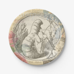 Alice in Wonderland Caterpillar: Original Tenniel  Paper Plate