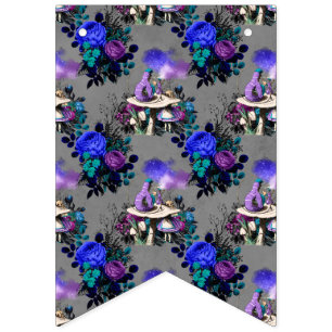 Alice in Wonderland Caterpillar Smoking Flowers Bunting