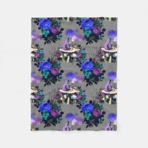 Alice in Wonderland Caterpillar Smoking Flowers Fleece Blanket
