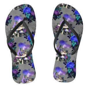 Alice in Wonderland Caterpillar Smoking Flowers Jandals
