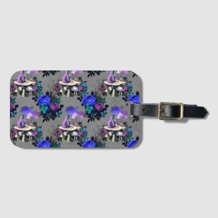 Alice in Wonderland Caterpillar Smoking Flowers Luggage Tag