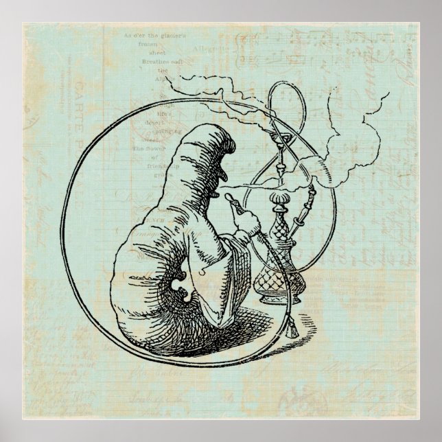 Alice in Wonderland Caterpillar Smoking Hookah Poster (Front)