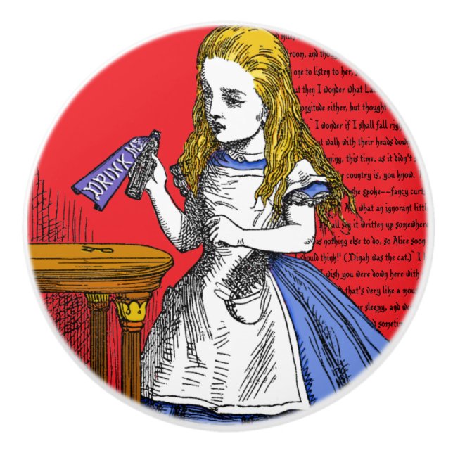 +{ +Alice in Wonderland }+ Ceramic Knob (Front)